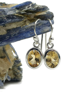 Citrine Earrings, Oval Shaped, Sterling Silver, 4 Carats - GemzAustralia 