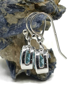 Blue Topaz Earrings, 5 carats, Trillion Faceted - GemzAustralia 