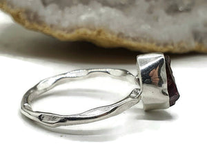 Raw Garnet Ring, 4 Sizes, Sterling Silver, Rough Gems - GemzAustralia 