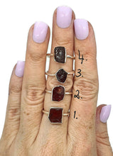 Load image into Gallery viewer, Raw Garnet Ring, 4 Sizes, Sterling Silver, Rough Gems - GemzAustralia 