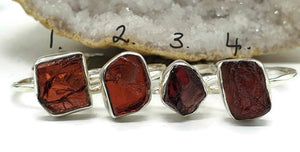 Raw Garnet Ring, 4 Sizes, Sterling Silver, Rough Gems - GemzAustralia 