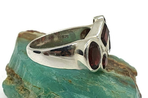 Garnet Ring, Size 6.5, Sterling Silver, Multi-gemstone Ring - GemzAustralia 