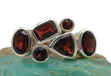 Load image into Gallery viewer, Garnet Ring, Size 6.5, Sterling Silver, Multi-gemstone Ring - GemzAustralia 