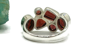 Garnet Ring, Size 6.5, Sterling Silver, Multi-gemstone Ring - GemzAustralia 