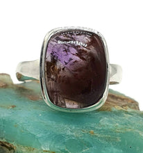 Load image into Gallery viewer, Super 7 ring, Size 7.25, Cacoxenite Ring, Rectangle Shaped - GemzAustralia 