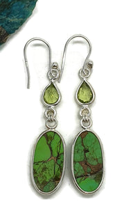 Peridot & Green Mojave Turquoise Earrings, Sterling Silver - GemzAustralia 