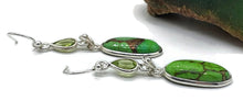 Load image into Gallery viewer, Peridot &amp; Green Mojave Turquoise Earrings, Sterling Silver - GemzAustralia 