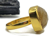 Load image into Gallery viewer, Golden Rutilated Quartz Ring, Size 8.75, 18k Gold Plated - GemzAustralia 