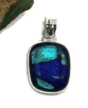 Load image into Gallery viewer, Dichroic Glass Pendant, Sterling Silver, Square Shaped - GemzAustralia 