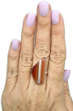 Load image into Gallery viewer, Botswana Agate Ring, Size 8.5, Sterling Silver - GemzAustralia 