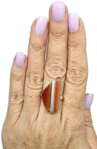 Botswana Agate Ring, Size 8.5, Sterling Silver - GemzAustralia 