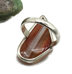 Botswana Agate Ring, Size 8.5, Sterling Silver - GemzAustralia 