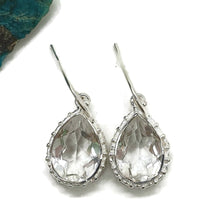 Load image into Gallery viewer, Clear Quartz Earrings, Pear Shaped, Sterling Silver - GemzAustralia 
