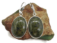 Load image into Gallery viewer, Large Mojave Stichtite Earrings, Sterling Silver, Oval - GemzAustralia 