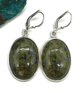 Large Mojave Stichtite Earrings, Sterling Silver, Oval - GemzAustralia 