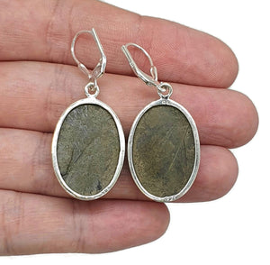 Large Mojave Stichtite Earrings, Sterling Silver, Oval - GemzAustralia 