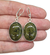 Load image into Gallery viewer, Large Mojave Stichtite Earrings, Sterling Silver, Oval - GemzAustralia 