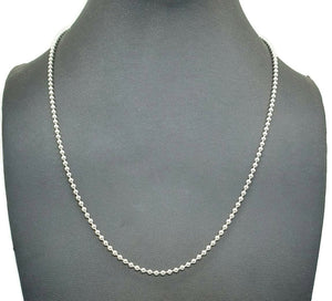 Sterling Silver Chain, 50 cm, 19 inches, Beaded Chain - GemzAustralia 