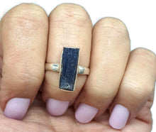 Load image into Gallery viewer, Raw Kyanite Ring, Size 8, Sterling Silver, Rectangle Design - GemzAustralia 