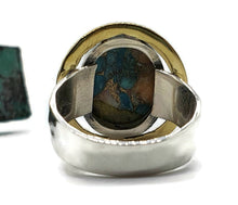 Load image into Gallery viewer, Two Tone Oyster Turquoise Ring, Size 8.75, Sterling Silver - GemzAustralia 