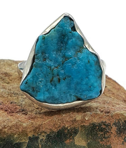 Blue Turquoise Ring, size 6.75, Sterling Silver - GemzAustralia 