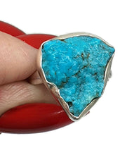 Load image into Gallery viewer, Blue Turquoise Ring, size 6.75, Sterling Silver - GemzAustralia 