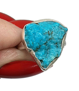 Blue Turquoise Ring, size 6.75, Sterling Silver - GemzAustralia 