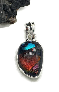 Dichroic Glass Pendant, Sterling Silver - GemzAustralia 