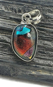 Dichroic Glass Pendant, Sterling Silver - GemzAustralia 