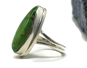 Green Mojave Turquoise Ring, Size 7.75, Sterling Silver - GemzAustralia 