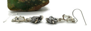 Herkimer Diamond & Meteorite Earrings, Sterling Silver - GemzAustralia 