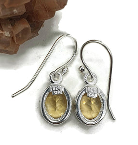 Citrine Earrings, Oval Shaped, Sterling Silver, 4 Carats - GemzAustralia 