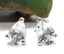 Load image into Gallery viewer, Clear Quartz Studs, Pear Shaped, Sterling Silver - GemzAustralia 
