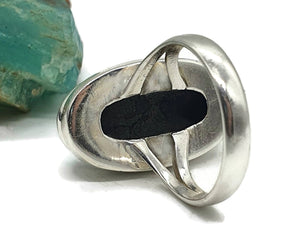 Pyrite Ring, Size 7.5, Sterling Silver, Oval Shaped, Metallic Lustre - GemzAustralia 