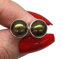 Load image into Gallery viewer, Biwa Pearl Studs, Black Pearl Earrings - GemzAustralia 