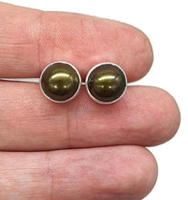 Load image into Gallery viewer, Biwa Pearl Studs, Black Pearl Earrings - GemzAustralia 