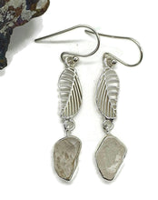 Load image into Gallery viewer, Herkimer Diamond leaf Earrings, Sterling Silver - GemzAustralia 