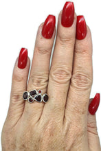 Load image into Gallery viewer, Garnet Ring, Size 6.5, Sterling Silver, Multi-gemstone Ring - GemzAustralia 