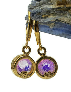 Mystic Topaz Earrings, 18k Gold Plated - GemzAustralia 