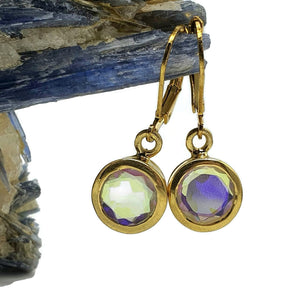 Mystic Topaz Earrings, 18k Gold Plated - GemzAustralia 