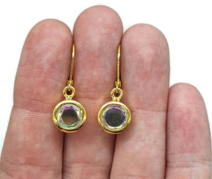 Mystic Topaz Earrings, 18k Gold Plated - GemzAustralia 