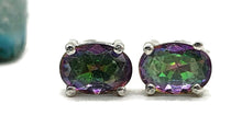 Load image into Gallery viewer, Mystic Topaz Stud Earrings, Sterling Silver - GemzAustralia 