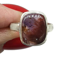 Load image into Gallery viewer, Super 7 ring, Size 7.25, Cacoxenite Ring, Rectangle Shaped - GemzAustralia 