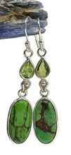 Load image into Gallery viewer, Peridot &amp; Green Mojave Turquoise Earrings, Sterling Silver - GemzAustralia 