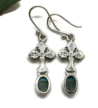 Load image into Gallery viewer, Turquoise Cross Earrings, Sterling Silver - GemzAustralia 