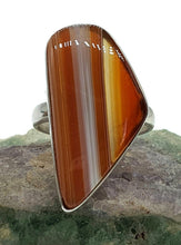 Load image into Gallery viewer, Botswana Agate Ring, Size 8.5, Sterling Silver - GemzAustralia 