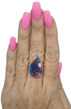 Load image into Gallery viewer, Oyster Turquoise &amp; Pink Opal Ring, Size 7, Pear Shaped - GemzAustralia 