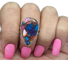 Load image into Gallery viewer, Oyster Turquoise &amp; Pink Opal Ring, Size 7, Pear Shaped - GemzAustralia 