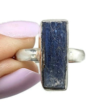 Load image into Gallery viewer, Raw Kyanite Ring, Size 8, Sterling Silver, Rectangle Design - GemzAustralia 