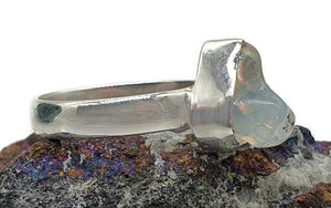 Ethiopian Opal Ring, Size 6.75, Sterling Silver, Rough Gem - GemzAustralia 